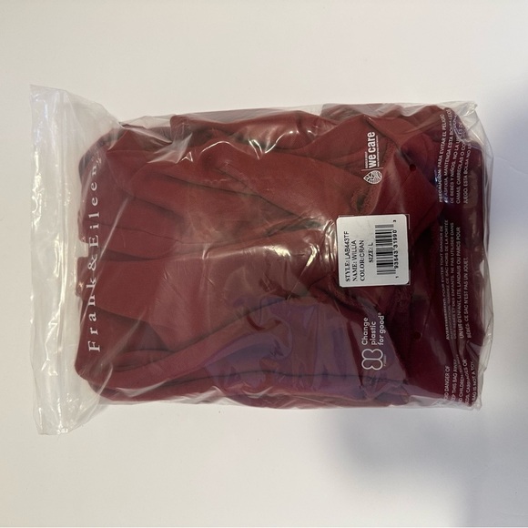 FRANK & EILEEN Willa Triple Fleece Wrap Dress Cranberry Red - Picture 8 of 8